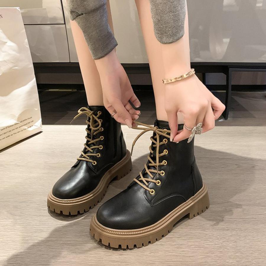 miniministore（ミニミニストア） 厚底ショートブーツ 韓国 編み上げ