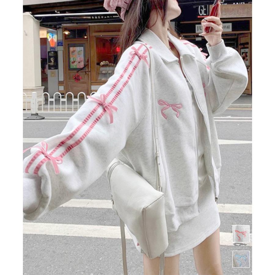 miniministore（ミニミニストア） リボン付きスウェットジップアップ