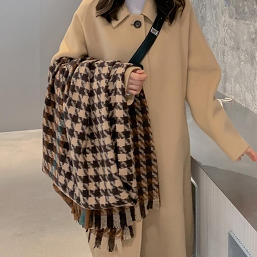 miniministore 大判ストール千鳥柄マフラー リバーシブル miniministore 大判ストール千鳥柄マフラー リバーシブル