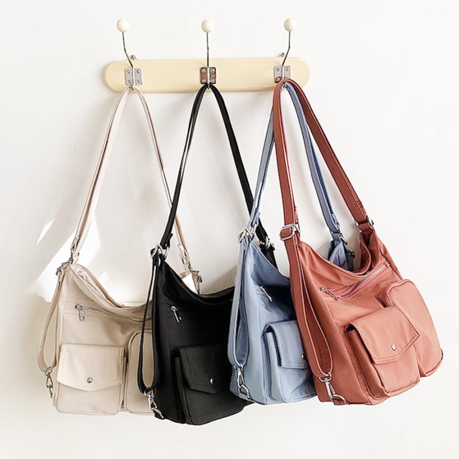 ナイロンショルダーバッグ 無地 大容量 :89XFENG-052:miniministore