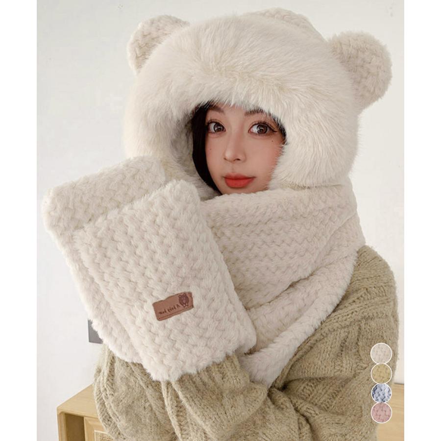 miniministore（ミニミニストア） くま耳ニット帽子 マフラー 手袋 一