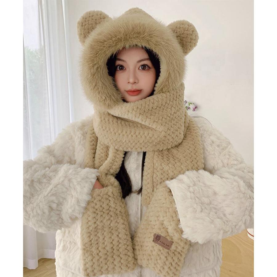 miniministore（ミニミニストア） くま耳ニット帽子 マフラー 手袋 一