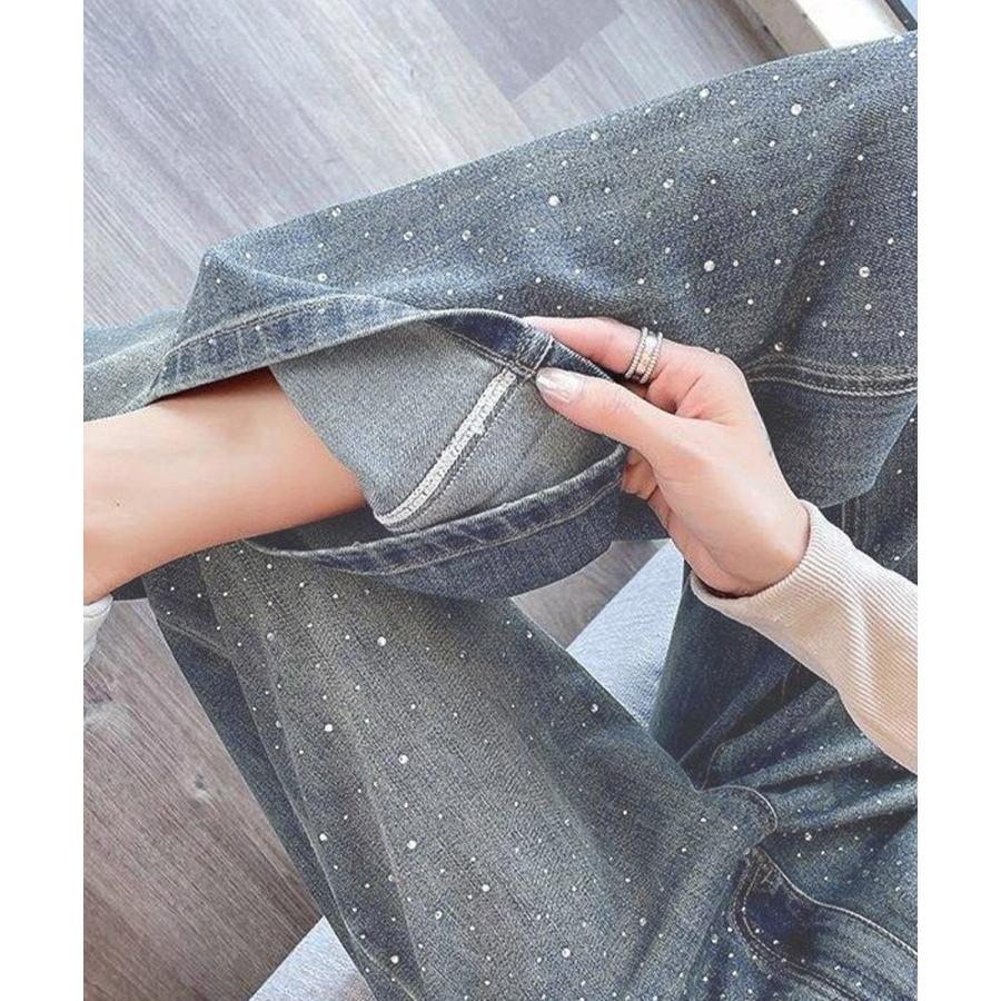 miniministore（ミニミニストア） キラキラデニムパンツラインストーン