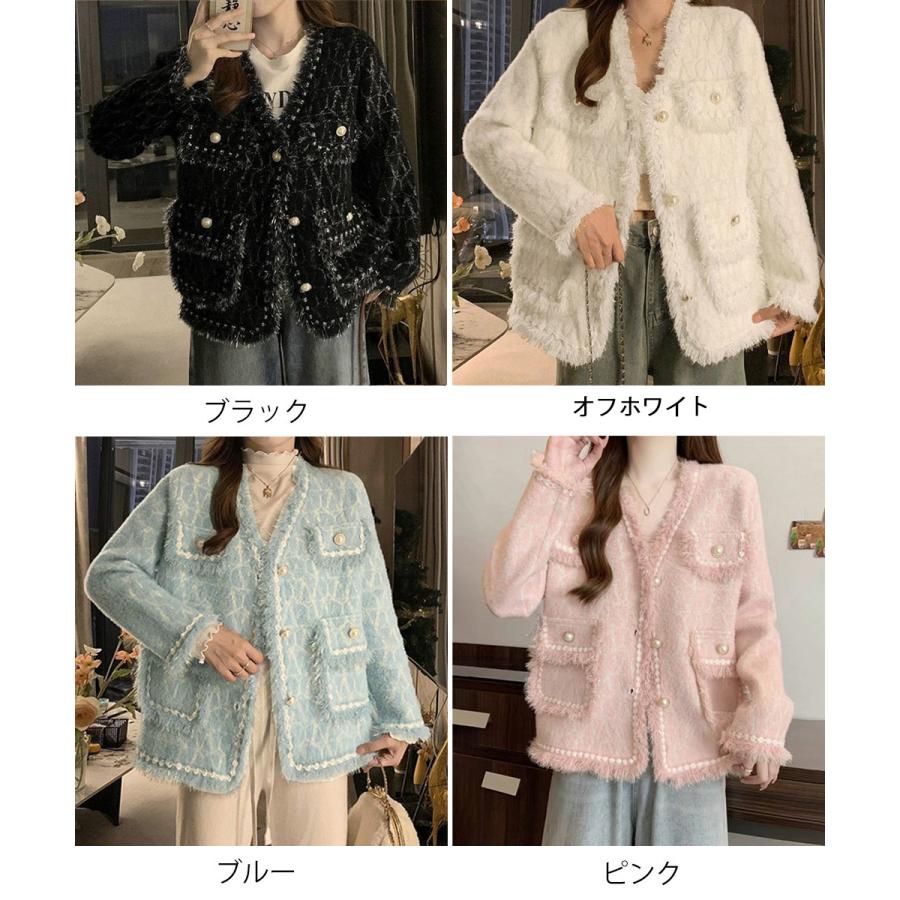 miniministore（ミニミニストア） ツイード風ニットジャケット