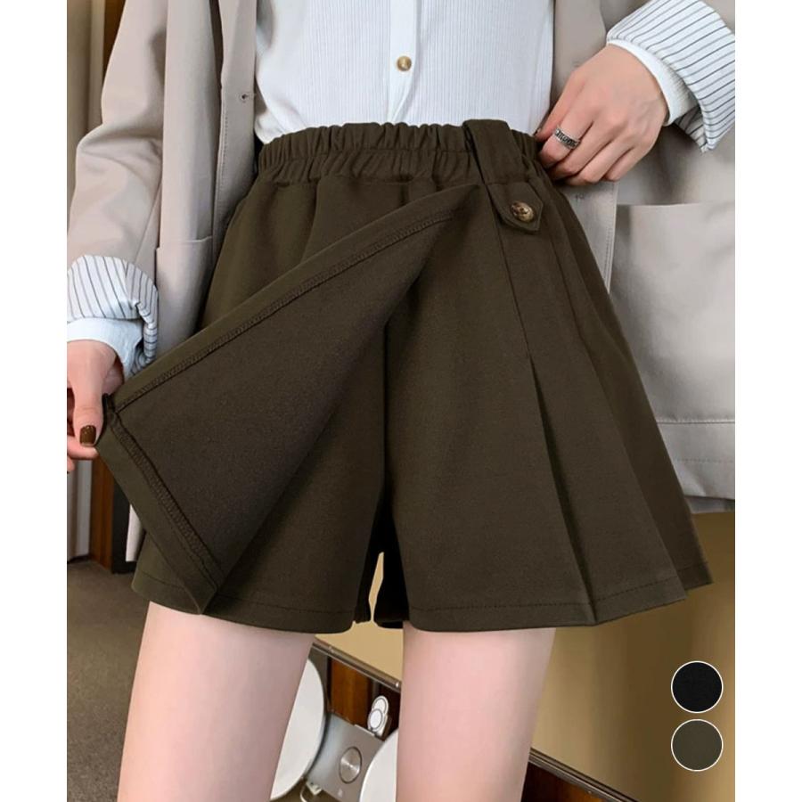 miniministore（ミニミニストア） プリーツキュロットパンツ ウール風