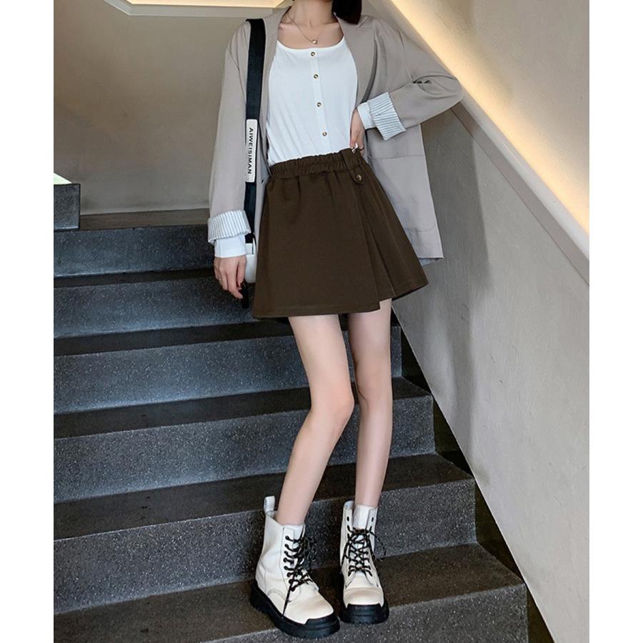 miniministore（ミニミニストア） プリーツキュロットパンツ ウール風
