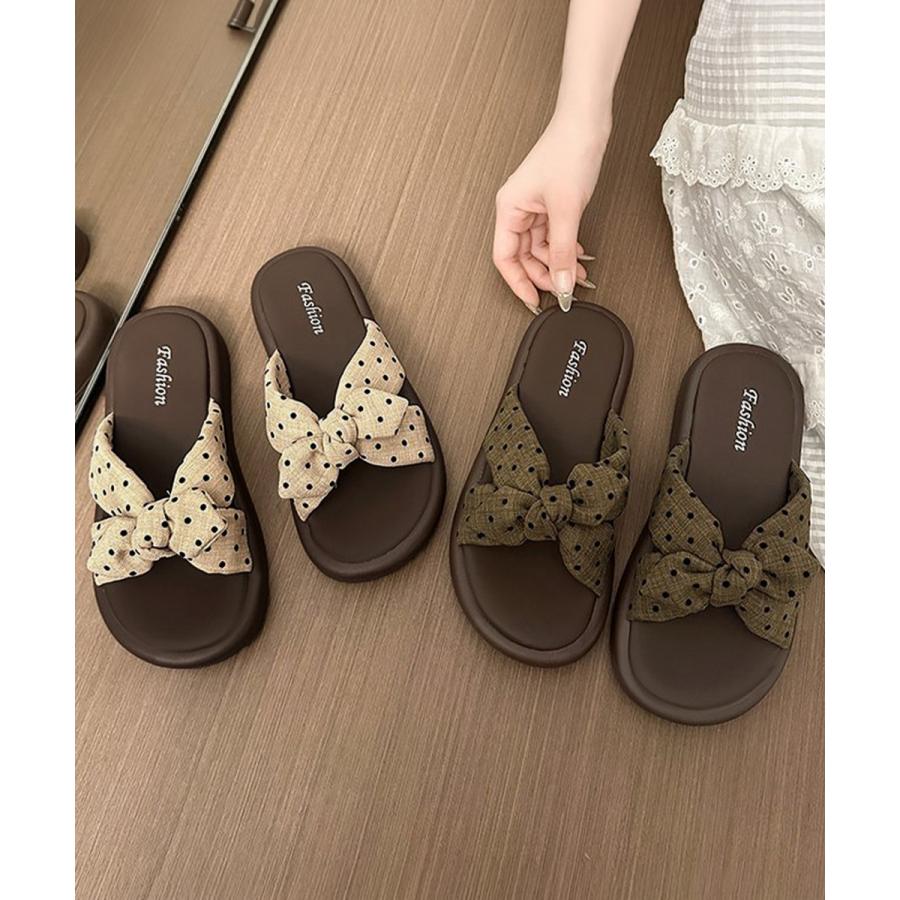 miniministore（ミニミニストア） ドット柄リボン厚底サンダル大人