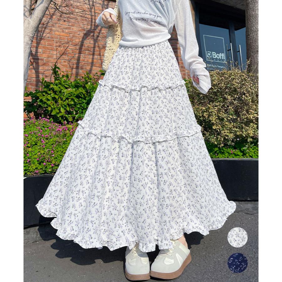 miniministore（ミニミニストア） フリルティアード 小花柄 ロング