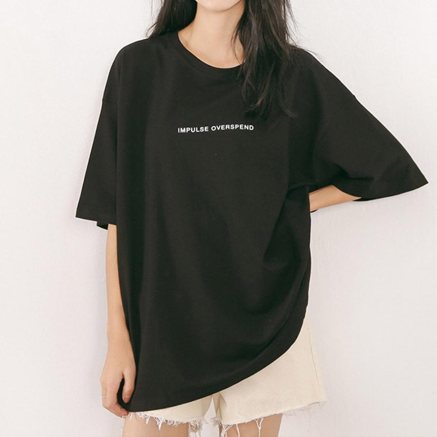 Tシャツ レディースカットソー 半袖 英字ロゴ 韓国ファッション ゆったり ロングt カジュアル ネコポスのみ 99aaa 006 Miniministore 通販 Yahoo ショッピング
