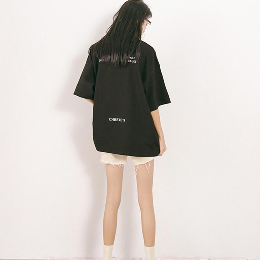 Tシャツ レディースカットソー 半袖 英字ロゴ 韓国ファッション ゆったり ロングt カジュアル ネコポスのみ 99aaa 006 Miniministore 通販 Yahoo ショッピング