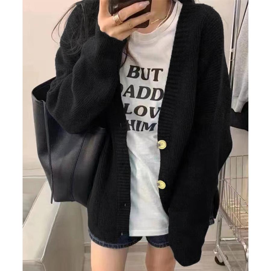 ブラック Vネック カーディガン Vネックニットカーディガン（カーディガン/ボレロ）｜B.C STOCK