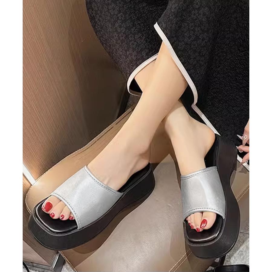 [新品未使用] 厚底サンダル　楽ちん　美脚　脚長効果抜群 ポラトシェ オフィスサンダル 歩きやすい 厚底 8cmヒール 日本製