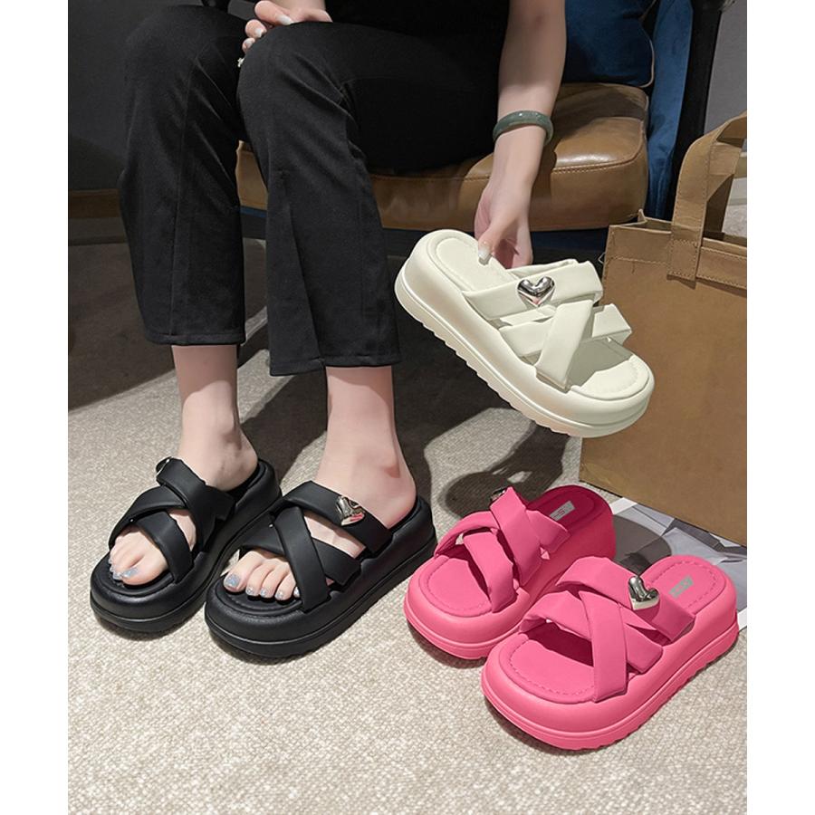 miniministore 厚底 ミュールサンダル クロスベルト 夏