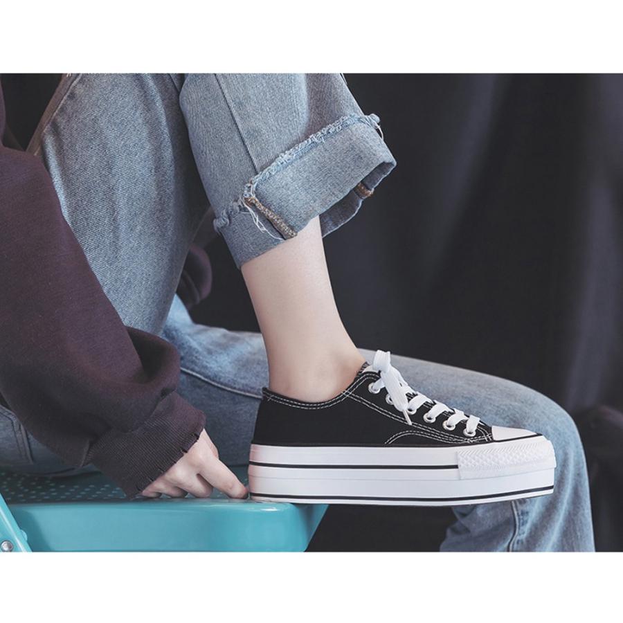 スニーカー レディース 厚底 キャンバス スニーカー ローカット フラットシューズ カジュアル 靴 99klxy 007 Miniministore 通販 Yahoo ショッピング