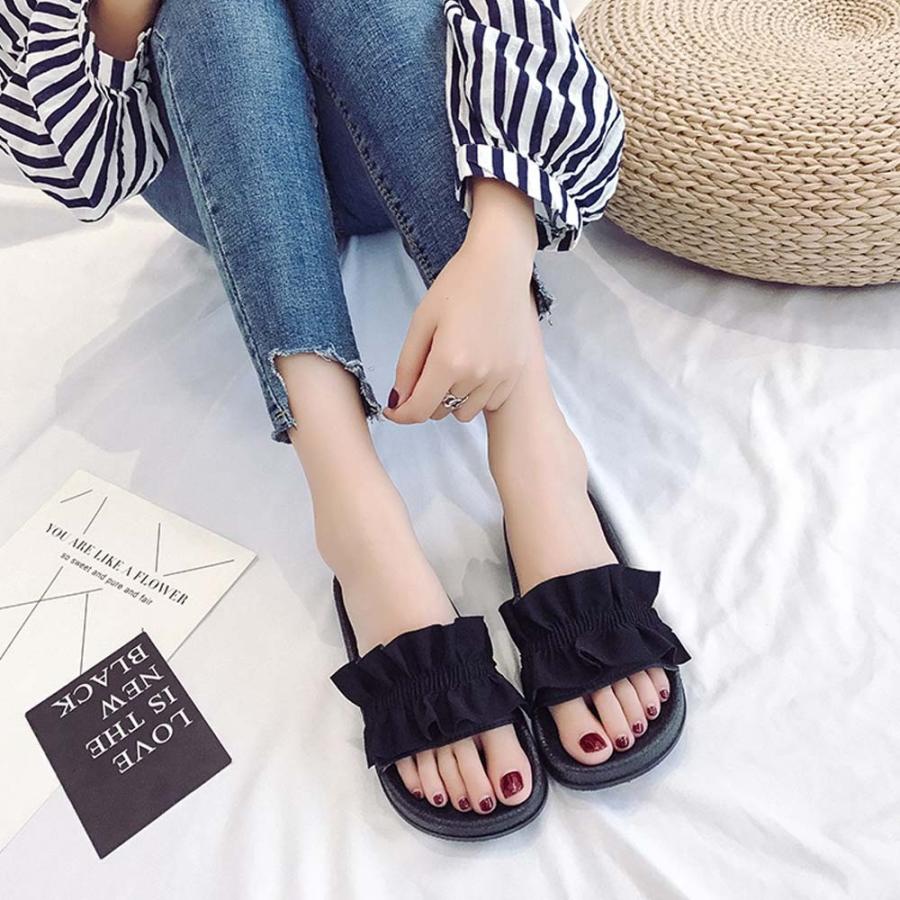 在庫限り 売り尽くしセール ミュール レディース サンダル 厚底 フリル フラット ビーチサンダル 夏サンダル ぺたんこ 99moxc 045 Miniministore 通販 Yahoo ショッピング