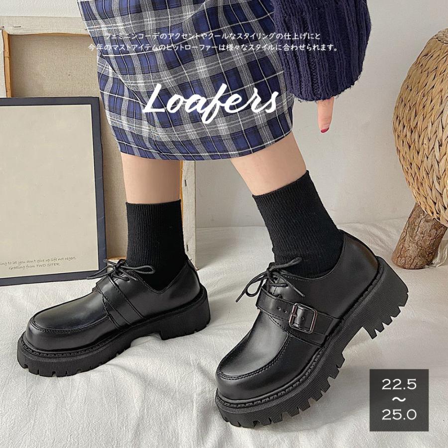 ローファー ドレスシューズ レディース 靴 合皮 厚底靴 編み上げ ローヒール 韓国風 歩きやすい 99moxc 131 Miniministore 通販 Yahoo ショッピング
