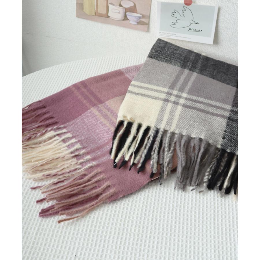 miniministore チェック柄マフラー 大判 ストール【ネコポス投函