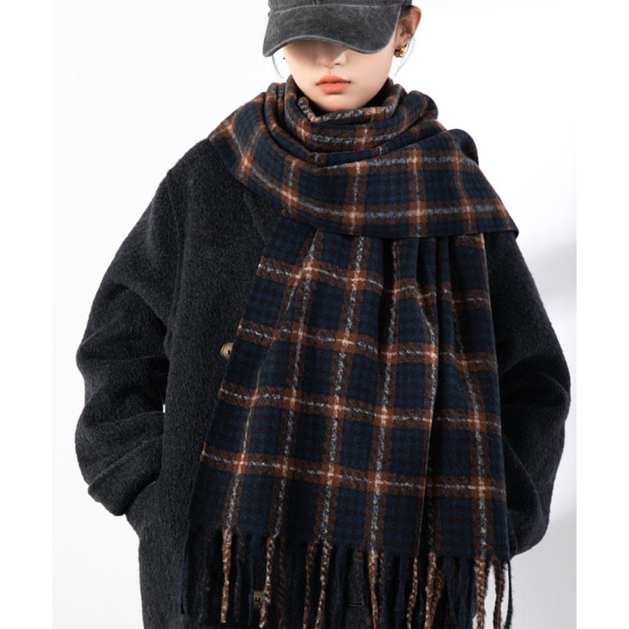miniministore チェック柄マフラー 大判 ストール 秋冬