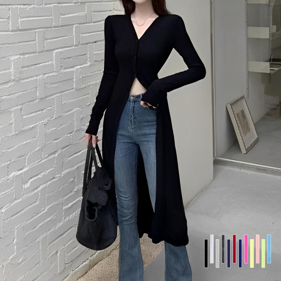 薄手 カーディガン レディース ロングカーディガン 春夏 長袖 カットソー ロング丈 羽織 ベーシック シンプル 日焼け防止 ネコポス可 Cq 006 Miniministore 通販 Yahoo ショッピング
