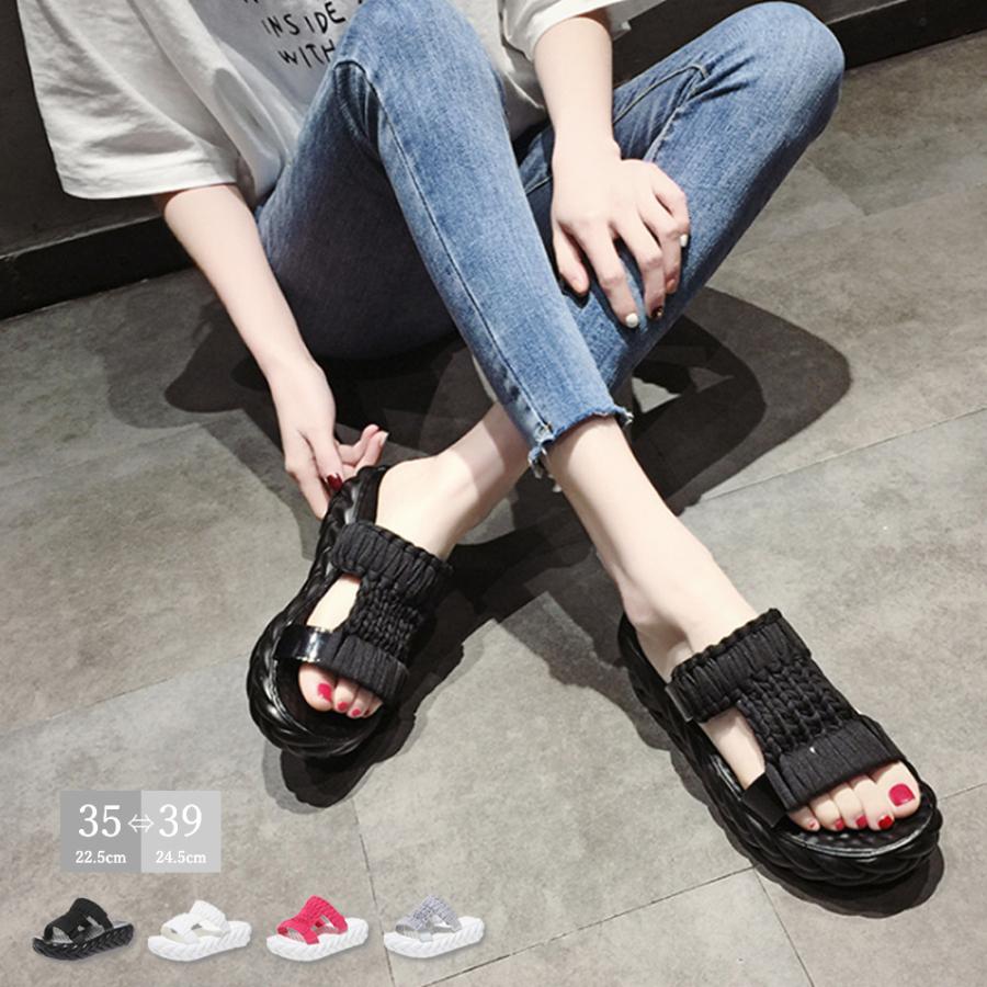 厚底サンダル メッシュ ニットサンダル Huih 049 Miniministore 通販 Yahoo ショッピング