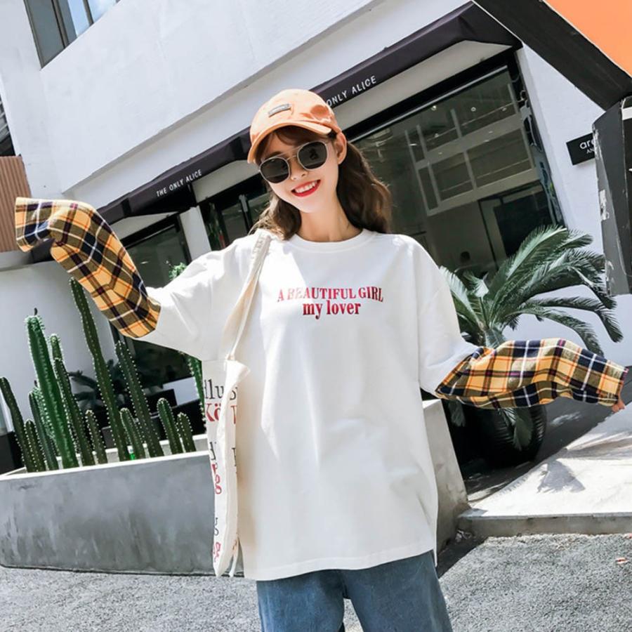 カットソー レディース 長袖 ネルシャツ 重ね着tシャツ レイヤード トップス 切り替え ネコポスのみ Jmqi 007 Miniministore 通販 Yahoo ショッピング