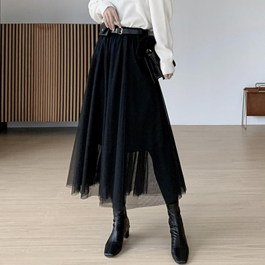 チュールスカート レディース ウエストバッグ付き ベルトポーチ フレアスカート 裏地付き ロングスカート Mlxq 001 Miniministore 通販 Yahoo ショッピング