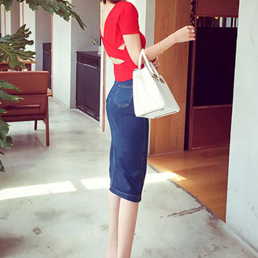 miniministore（ミニミニストア） 爆買デニムスカート スリット タイト