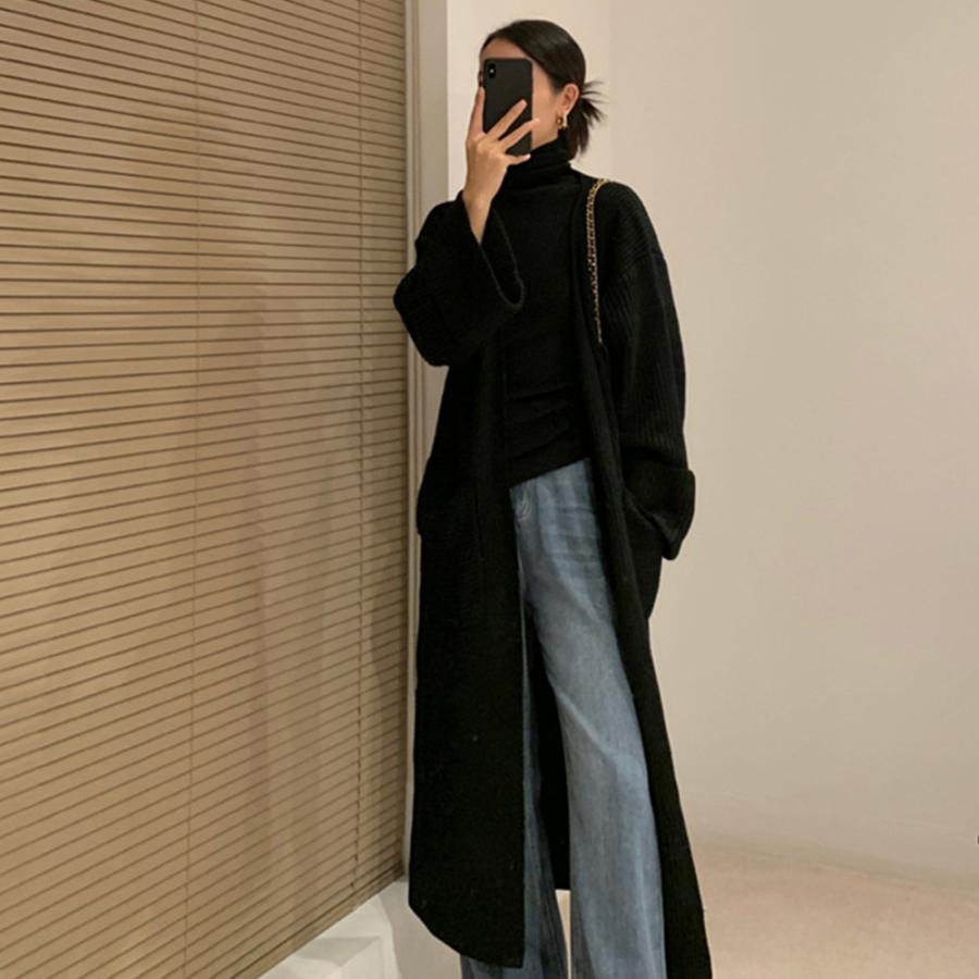 miniministore ロング ニットカーディガン レディース
