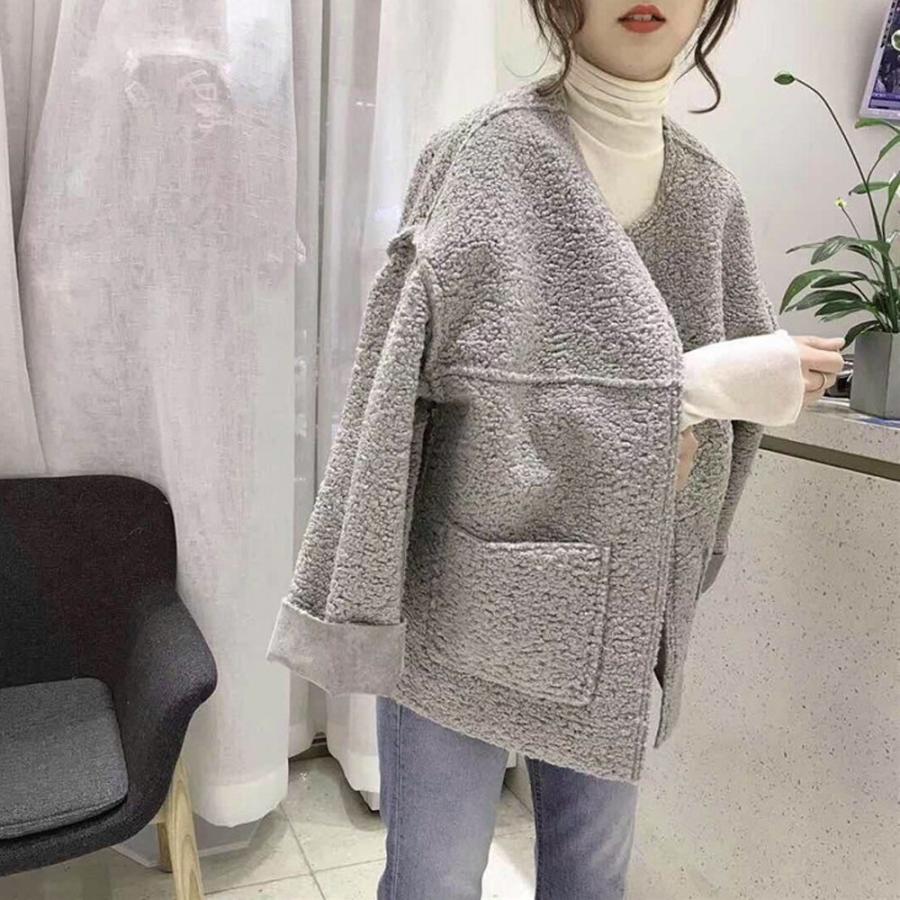 在庫限り 売り尽くしセール ボア ブルゾン レディース 冬 ボア ジャケット 着こなし ボアコート ノーカラー モコモコアウター Zhuimr 015 Miniministore 通販 Yahoo ショッピング