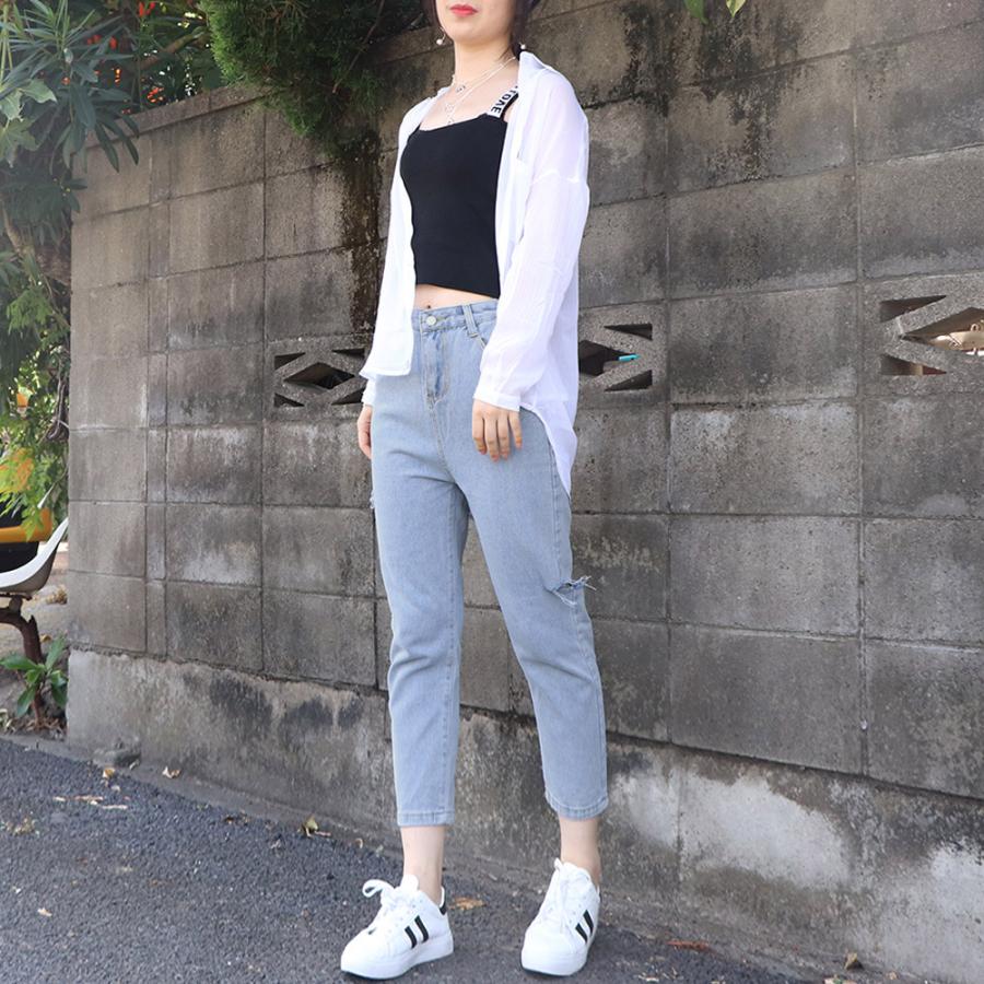 在庫限り 売り尽くしセール ダメージ デニムパンツ レディース 9分丈 クラッシュパンツ ロールアップ ジーンズ ストレートパンツ ネコポス可 Zhuimr 076 Miniministore 通販 Yahoo ショッピング