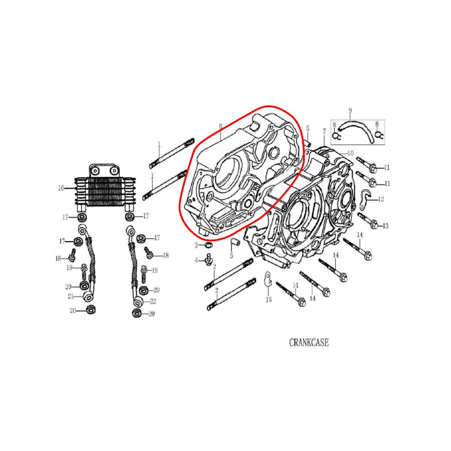 Zongshen社 Z-1型125ccエンジン用クランクケース 右側 : ミニモト公式