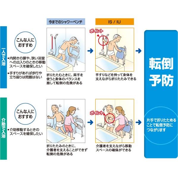 シャワーベンチ（折りたたみ式） IS（角型座面タイプ） ＜アロン化成＞_4