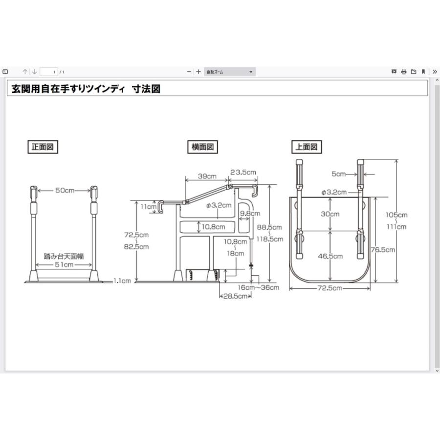 玄関用 自在手すり ツインディ 両手すり XPN-L80202 パナソニック