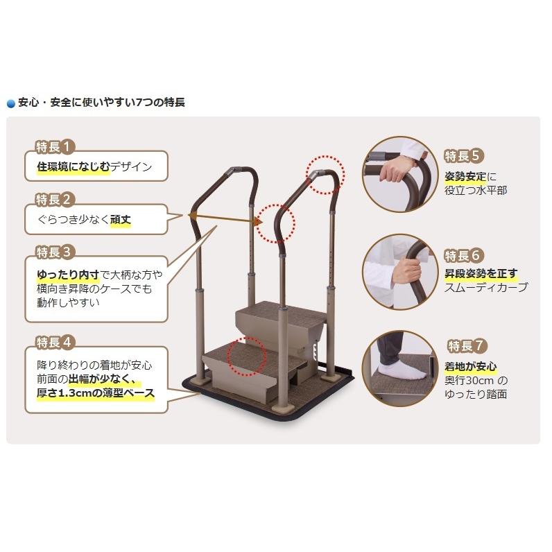歩行サポート手すり スムーディ ステップサポート XPN-L80655 片手すり