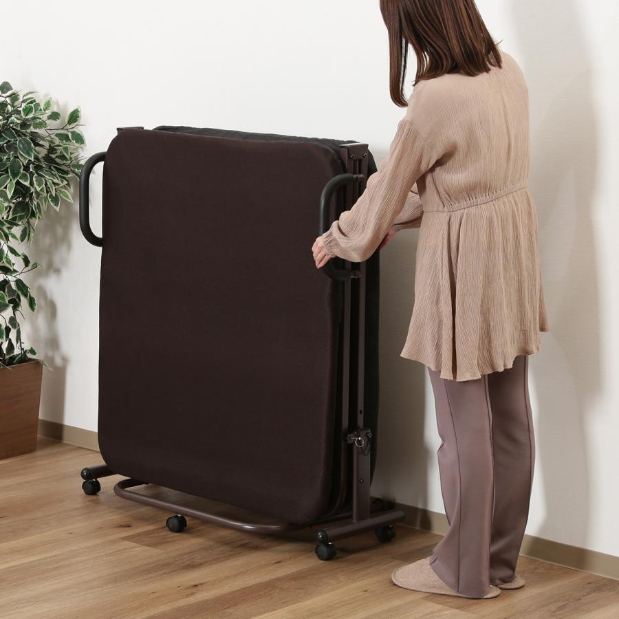 家具 折りたたみ 式 ベット ベッド ワンタッチベッド フリーロック42段 高床タイプ 不二貿易_5