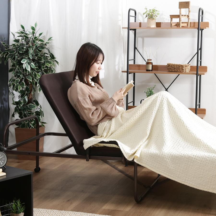 家具 折りたたみ 式 ベット ベッド ワンタッチベッド フリーロック42段 高床タイプ 不二貿易_6