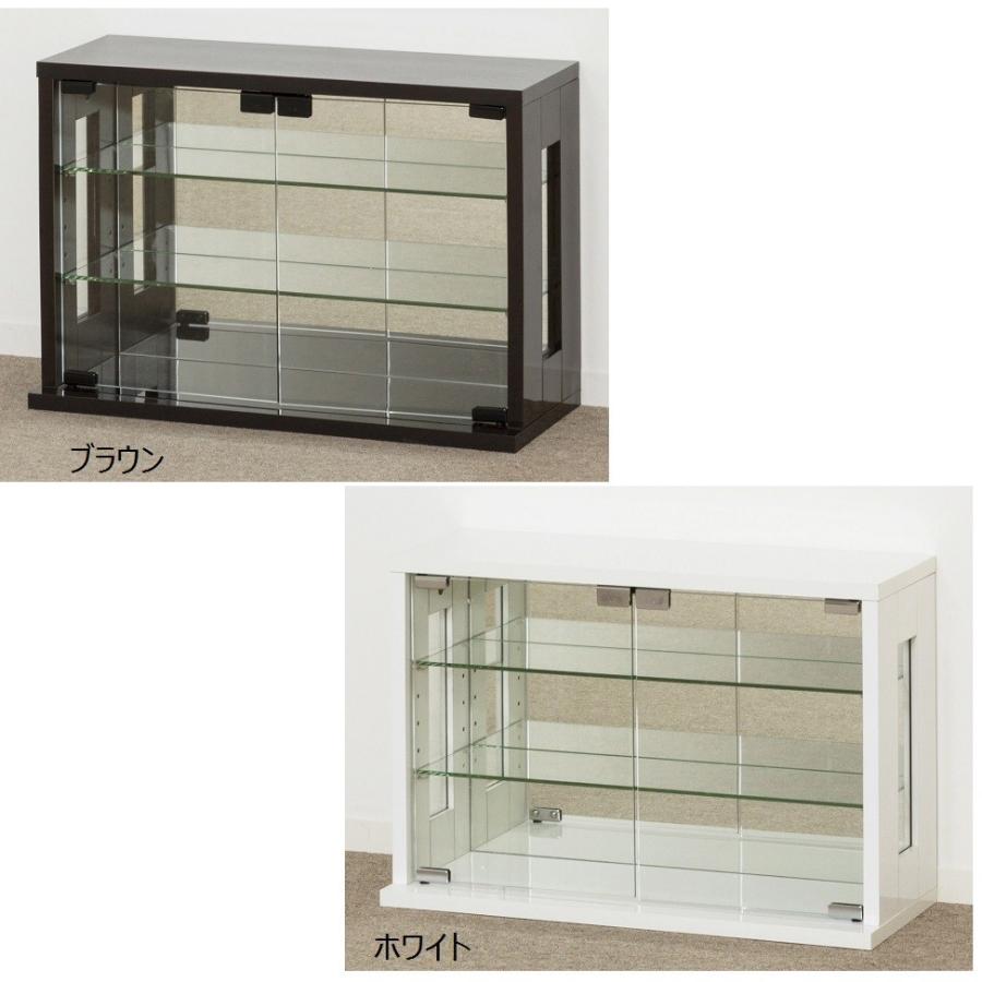 卓上コレクションケース 横型 ホワイト/ダークブラウン 27054/27055