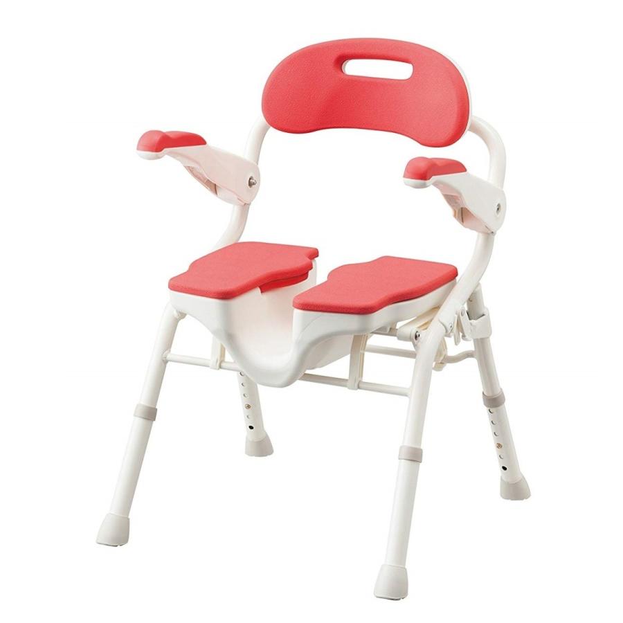 安寿 折りたたみシャワーベンチ HPフィット 536-070 レッド アロン化成