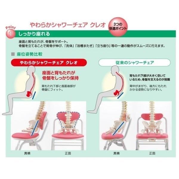 やわらかシャワーチェアクレオ　防カビプラス　背付390　19216　リッチェル　グリーン