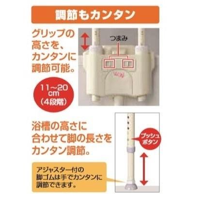 UB対応浴槽手すり UST-130UBショート ブルー 536-641 アロン化成_3
