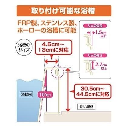 UB対応浴槽手すり UST-130UBショート グリーン 536-642 アロン化成_2