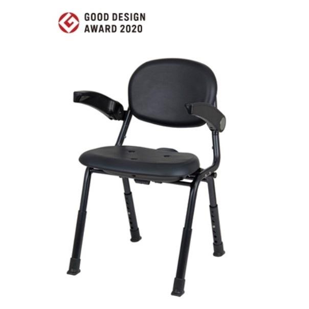 ユニプラス コンパクトシャワーチェア ブラック BSU12 幸和製作所