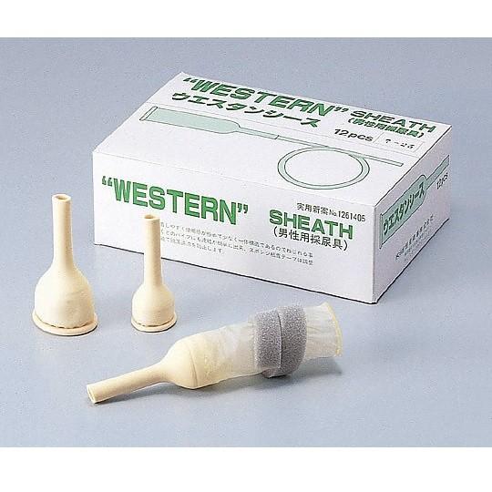 男性用採尿具 ウエスタンシース S/M/L 0-3041-01 12個×5箱入 業務用