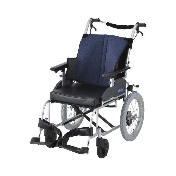 車椅子 介助式 座王 NAH-521A 座幅40cm グレイッシュブルー 日進医療器  