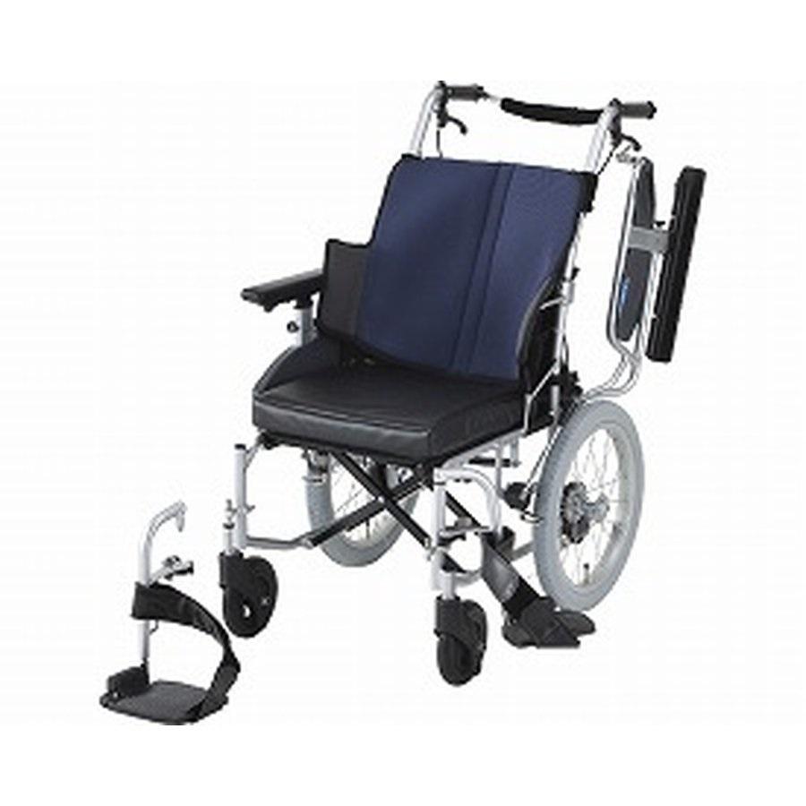 車椅子 介助式 座王 NAH-521W 座幅40cm グレイッシュブルー 日進