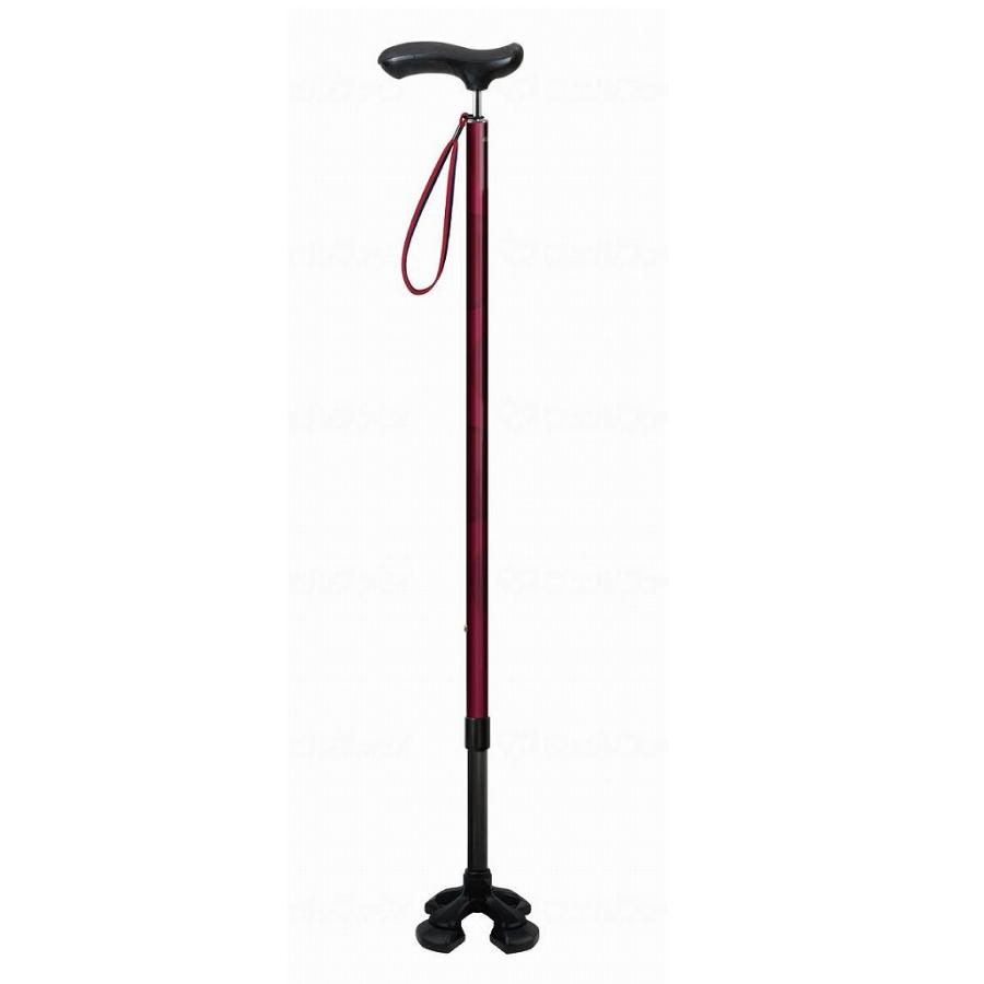 やわらGELグリップ 4点杖 ボルドー やわらGELグリップ4点杖 ボルドー 605300 シナノ : 介護用品専門店