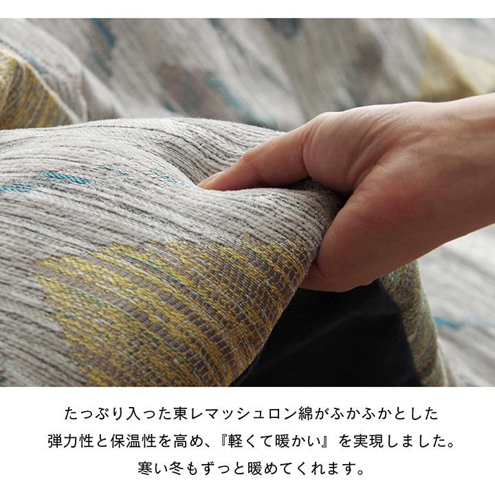日本製 シェニール織り 長方形 こたつ布団 ネイビー約200×200cm イケヒコ 内装