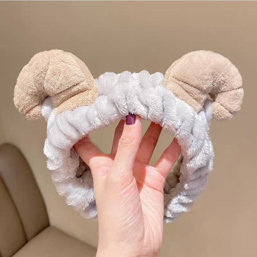 国内即日発送 韓国可愛い 動物 ヘアバンド洗顔用化粧用 羊の角ヘア
