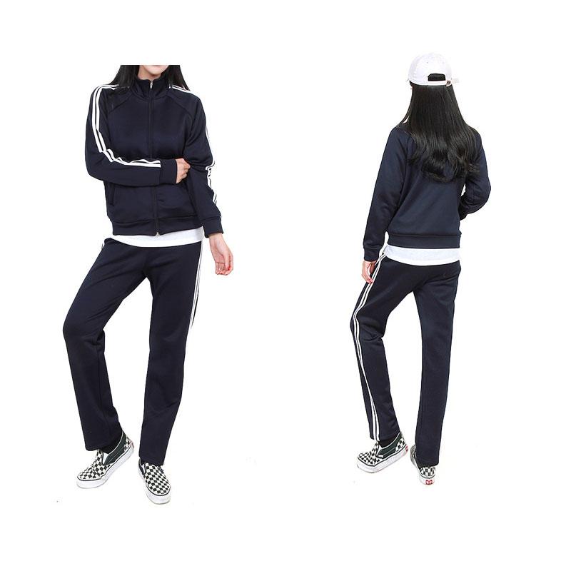 PINK☆裏起毛 ジャージ上下セットアップ サイド2本線 長袖トレーナー