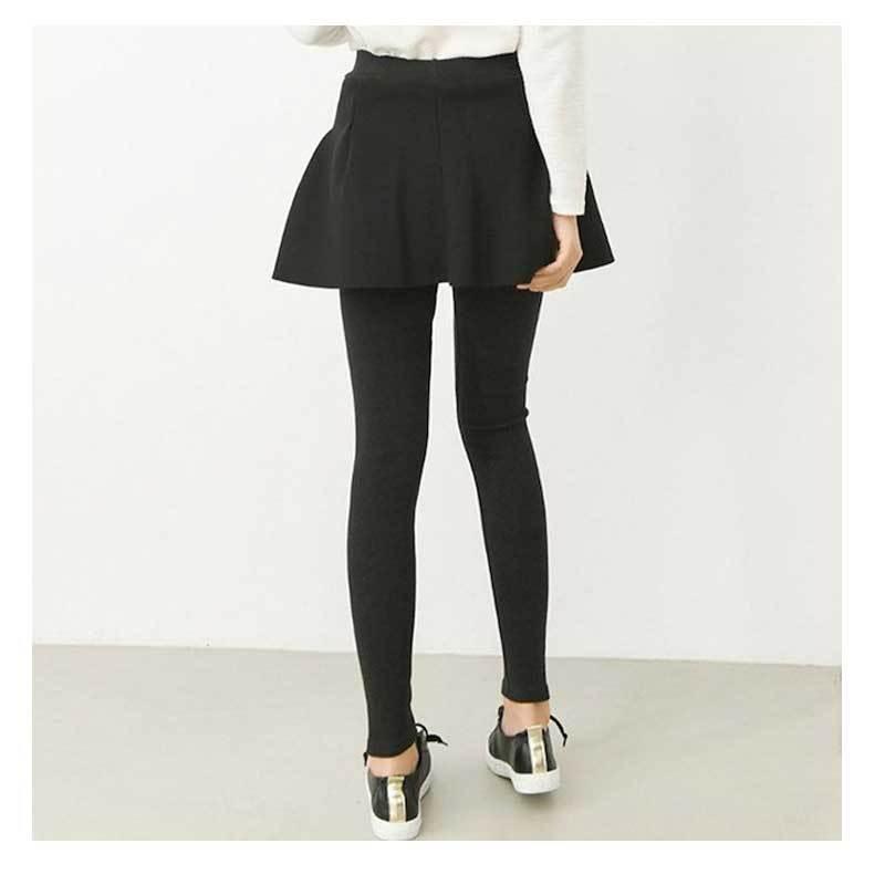 スカート付レギンス ネオプレン ギャザー Aライン フレア スカッツ
